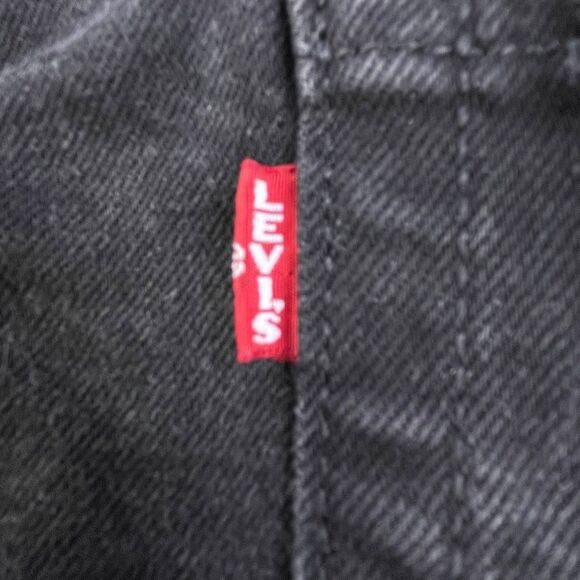 Levis 502 Jeans Mens 38x29* Big E Black Denim Premium Tapered Fit Stretch - Picture 1 of 16